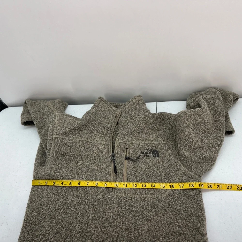 The North Face Mens Size S Gordon Lyons‎ Heather Brown 1/4 Zip Fleece Pullover